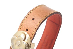 LOUIS VUITTON ルイヴィトン グッドラック ブレスレット M64448 モノグラム ブラウン ゴールド レザー GP 美品 中古 4c073253