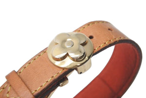 LOUIS VUITTON ルイヴィトン グッドラック ブレスレット M64448 モノグラム ブラウン ゴールド レザー GP 美品 中古 4c073253