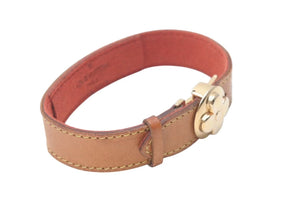 LOUIS VUITTON ルイヴィトン グッドラック ブレスレット M64448 モノグラム ブラウン ゴールド レザー GP 美品 中古 4c073253