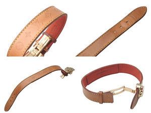 LOUIS VUITTON ルイヴィトン グッドラック ブレスレット M64448 モノグラム ブラウン ゴールド レザー GP 美品 中古 4c073253