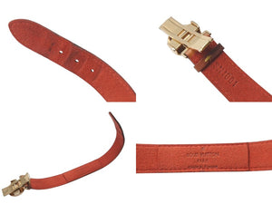 LOUIS VUITTON ルイヴィトン グッドラック ブレスレット M64448 モノグラム ブラウン ゴールド レザー GP 美品 中古 4c073253