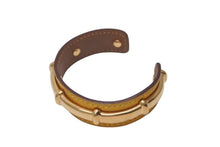 Load image into Gallery viewer, HERMES エルメス アガタ バングル イエロー レザー GP ゴールド金具 22.5g アクセサリー ジュエリー 小物 美品 中古 4c073254