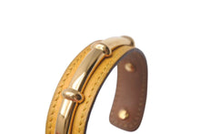 Load image into Gallery viewer, HERMES エルメス アガタ バングル イエロー レザー GP ゴールド金具 22.5g アクセサリー ジュエリー 小物 美品 中古 4c073254
