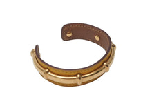 Load image into Gallery viewer, HERMES エルメス アガタ バングル イエロー レザー GP ゴールド金具 22.5g アクセサリー ジュエリー 小物 美品 中古 4c073254