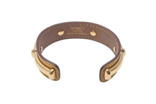 Load image into Gallery viewer, HERMES エルメス アガタ バングル イエロー レザー GP ゴールド金具 22.5g アクセサリー ジュエリー 小物 美品 中古 4c073254