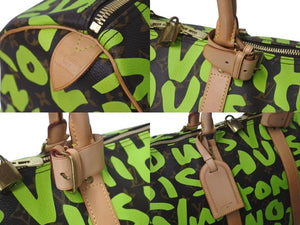 LOUIS VUITTON ルイヴィトン モノグラム グラフティ キーポル50 ボストンバッグ グリーン M93700 美品 中古 4c073258