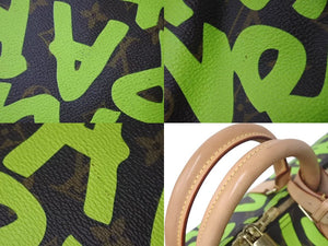 LOUIS VUITTON ルイヴィトン モノグラム グラフティ キーポル50 ボストンバッグ グリーン M93700 美品 中古 4c073258