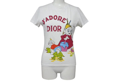 極美品 Christian Dior クリスチャンディオール 02SS SUMMER HOLIDAY 半袖Tシャツ 2A12155029 サイズ38 ガリアーノ期 ホワイト 中古 4c073264