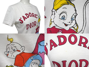 極美品 Christian Dior クリスチャンディオール 02SS SUMMER HOLIDAY 半袖Tシャツ 2A12155029 サイズ38 ガリアーノ期 ホワイト 中古 4c073264