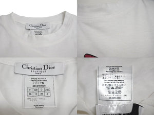 極美品 Christian Dior クリスチャンディオール 02SS SUMMER HOLIDAY 半袖Tシャツ 2A12155029 サイズ38 ガリアーノ期 ホワイト 中古 4c073264