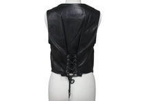 Load image into Gallery viewer, CHROME HEARTS クロムハーツ ハート レザーベスト サイズS ブラック シルバー925 レザー 美品 中古 4c073266
