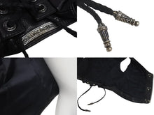 Load image into Gallery viewer, CHROME HEARTS クロムハーツ ハート レザーベスト サイズS ブラック シルバー925 レザー 美品 中古 4c073266