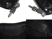Load image into Gallery viewer, CHROME HEARTS クロムハーツ ハート レザーベスト サイズS ブラック シルバー925 レザー 美品 中古 4c073266