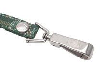 Load image into Gallery viewer, GOYARD Pet Leash, Green PVC Leather, Herringbone Pattern, Silver Hardware, Excellent Condition, Pre-Owned, Item Number 4c073269 