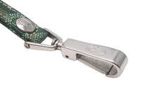 Load image into Gallery viewer, GOYARD Pet Leash, Green PVC Leather, Herringbone Pattern, Silver Hardware, Excellent Condition, Pre-Owned, Item Number 4c073269 