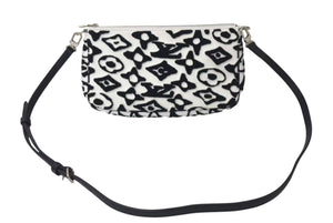 極美品 LOUIS VUITTON ルイヴィトン × ウルス フィッシャー ポシェット アクセソワール アクセサリーポーチ M45565 ブラック ホワイト 中古 4c073270