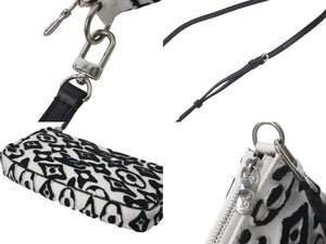 極美品 LOUIS VUITTON ルイヴィトン × ウルス フィッシャー ポシェット アクセソワール アクセサリーポーチ M45565 ブラック ホワイト 中古 4c073270
