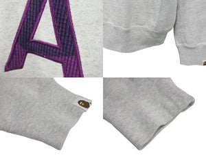 極美品 A BATHING APE アベイシングエイプ ロゴ スウェット グレー ロゴスエット グレー サイズ L 001SWJ301007M 中古 4c073275 