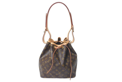 極美品 LOUIS VUITTON ルイヴィトン ショルダーバッグ プチノエ モノグラム M42226 ブラウン ゴールド金具 中古 4c073283