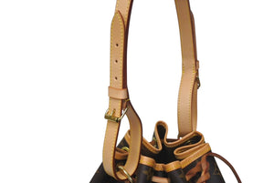 極美品 LOUIS VUITTON ルイヴィトン ショルダーバッグ プチノエ モノグラム M42226 ブラウン ゴールド金具 中古 4c073283