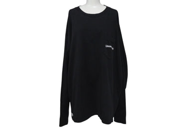 CHROME HEARTS クロムハーツ 長袖Ｔシャツ サイズXXL アーチロゴ CHプラス プリント ブラック ホワイト コットン 美品 中古 4c073289