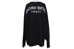 CHROME HEARTS クロムハーツ 長袖Ｔシャツ サイズXXL アーチロゴ CHプラス プリント ブラック ホワイト コットン 美品 中古 4c073289