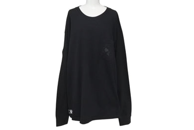 CHROME HEARTS クロムハーツ クロスプリント ロングスリーブＴシャツ ロゴ コットン ブラック XXL 美品 中古 4c073291