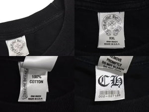 CHROME HEARTS クロムハーツ クロスプリント ロングスリーブＴシャツ ロゴ コットン ブラック XXL 美品 中古 4c073291