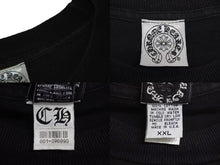 Load image into Gallery viewer, CHROME HEARTS クロムハーツ クロスプリント ロングスリーブＴシャツ ロゴ コットン ブラック ゴールド XXL 美品 中古 4c073293