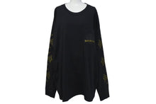 Load image into Gallery viewer, CHROME HEARTS クロムハーツ クロスプリント ロングスリーブＴシャツ ロゴ コットン ブラック ゴールド XXL 美品 中古 4c073293