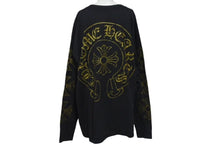 Load image into Gallery viewer, CHROME HEARTS クロムハーツ クロスプリント ロングスリーブＴシャツ ロゴ コットン ブラック ゴールド XXL 美品 中古 4c073293