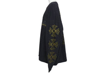 Load image into Gallery viewer, CHROME HEARTS クロムハーツ クロスプリント ロングスリーブＴシャツ ロゴ コットン ブラック ゴールド XXL 美品 中古 4c073293