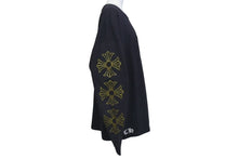 Load image into Gallery viewer, CHROME HEARTS クロムハーツ クロスプリント ロングスリーブＴシャツ ロゴ コットン ブラック ゴールド XXL 美品 中古 4c073293