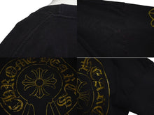 Load image into Gallery viewer, CHROME HEARTS クロムハーツ クロスプリント ロングスリーブＴシャツ ロゴ コットン ブラック ゴールド XXL 美品 中古 4c073293