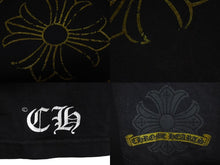 Load image into Gallery viewer, CHROME HEARTS クロムハーツ クロスプリント ロングスリーブＴシャツ ロゴ コットン ブラック ゴールド XXL 美品 中古 4c073293