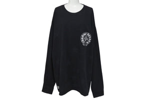 CHROME HEARTS クロムハーツ スター クロスプリント ロングスリーブＴシャツ ロゴ コットン ブラック XXL 美品 中古 4c073294
