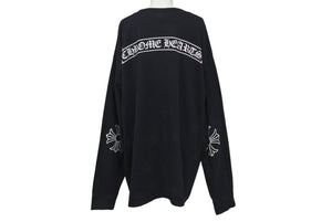 CHROME HEARTS クロムハーツ スター クロスプリント ロングスリーブＴシャツ ロゴ コットン ブラック XXL 美品 中古 4c073294