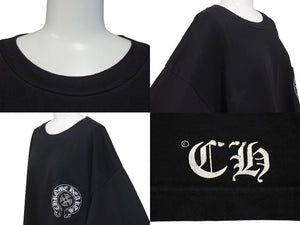 CHROME HEARTS クロムハーツ スター クロスプリント ロングスリーブＴシャツ ロゴ コットン ブラック XXL 美品 中古 4c073294