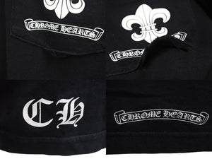 CHROME HEARTS クロムハーツ BSフレア プリント ロンT 長袖Tシャツ 95024 コットン ブラック ホワイト サイズXXL 美品 中古 4c073295