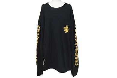 CHROME HEARTS クロムハーツ オレンジ ヴィンダガー ロングスリーブＴシャツ ロゴ コットン ブラック XXL 美品 中古 4c073296