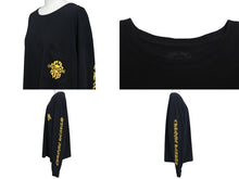 Load image into Gallery viewer, CHROME HEARTS クロムハーツ オレンジ ヴィンダガー ロングスリーブＴシャツ ロゴ コットン ブラック XXL 美品 中古 4c073296