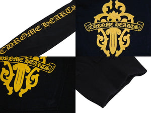 CHROME HEARTS クロムハーツ オレンジ ヴィンダガー ロングスリーブＴシャツ ロゴ コットン ブラック XXL 美品 中古 4c073296