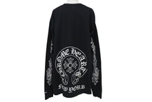 Load image into Gallery viewer, CHROME HEARTS クロムハーツ NY限定 フローラルクロスプリント ロングスリーブＴシャツ ロゴ コットン ブラック XXL 美品 中古 4c073298