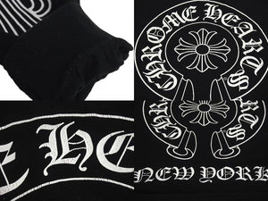 CHROME HEARTS クロムハーツ NY限定 フローラルクロスプリント ロングスリーブＴシャツ ロゴ コットン ブラック XXL 美品 中古 4c073298