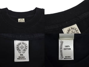 CHROME HEARTS クロムハーツ NY限定 フローラルクロスプリント ロングスリーブＴシャツ ロゴ コットン ブラック XXL 美品 中古 4c073298