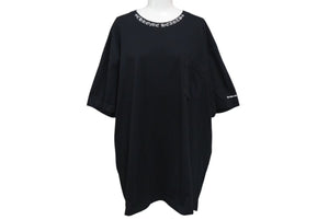 CHROME HEARTS クロムハーツ 半袖Tシャツ ネックロゴ クルーネック トップス 97729 コットン ブラック ホワイト XXL 美品 中古 4c073302