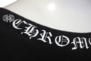 CHROME HEARTS クロムハーツ 半袖Tシャツ ネックロゴ クルーネック トップス 97729 コットン ブラック ホワイト XXL 美品 中古 4c073302