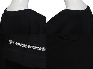 CHROME HEARTS クロムハーツ 半袖Tシャツ ネックロゴ クルーネック トップス 97729 コットン ブラック ホワイト XXL 美品 中古 4c073302