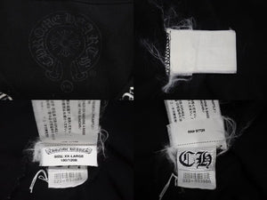 CHROME HEARTS クロムハーツ 半袖Tシャツ ネックロゴ クルーネック トップス 97729 コットン ブラック ホワイト XXL 美品 中古 4c073302