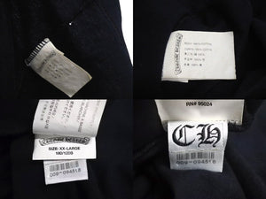 CHROME HEARTS クロムハーツ 半袖Ｔシャツ サイズXXL スターモチーフ ロゴ プリント ブラック コットン 良品 中古 4c073304